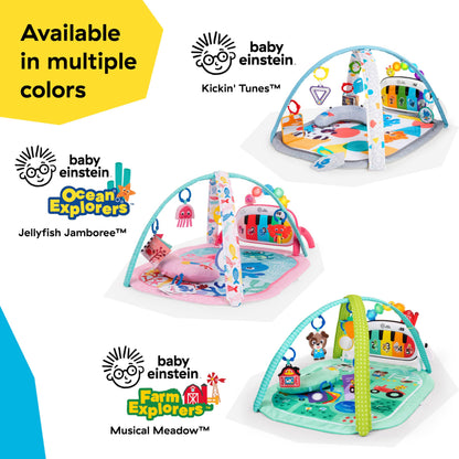 Baby Einstein 4-in-1 Kickin' Tunes Music and Language Play Gym and Piano Tummy Time Activity Mat