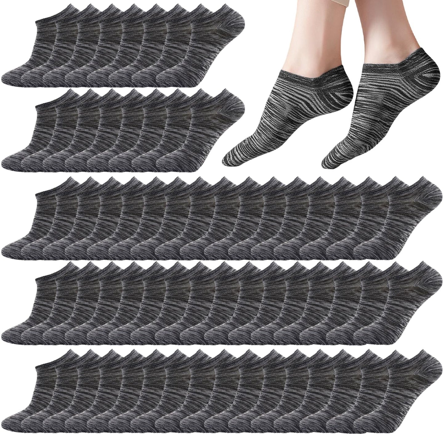 12-30 Pairs Low Cut Ankle Socks for Women No Show Casual Breathable Athletic Socks Bulk for Sport