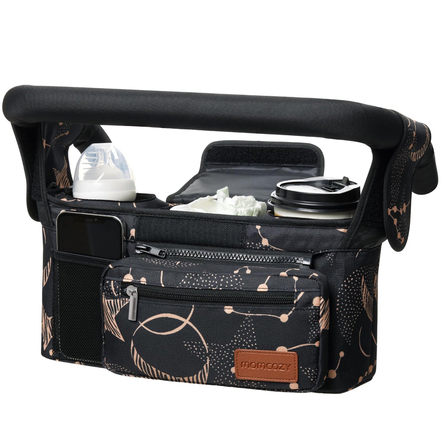 Momcozy Universal Stroller Organizer with Insulated Cup Holder