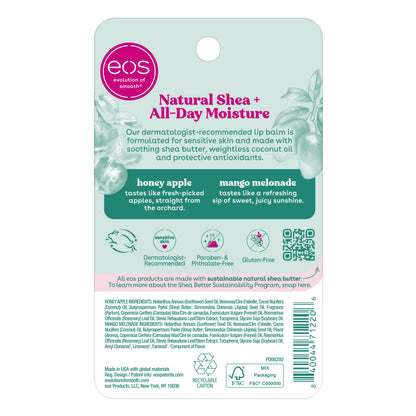 eos 100% Natural Lip Balm - Strawberry Sorbet and Pomegranate Raspberry, All-Day Moisture, Lip Care Products, 0.14 oz, 2-Pack