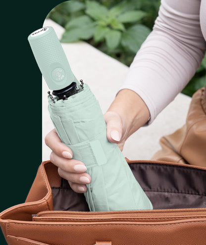 Windproof Travel Umbrella - Compact & Withstands Winds up to 100MPH, Strongest Premium Auto Folding Umbrella for Rain and Sun - Durable, Light & Portable for Women & Men, Fits Backpack & Cars