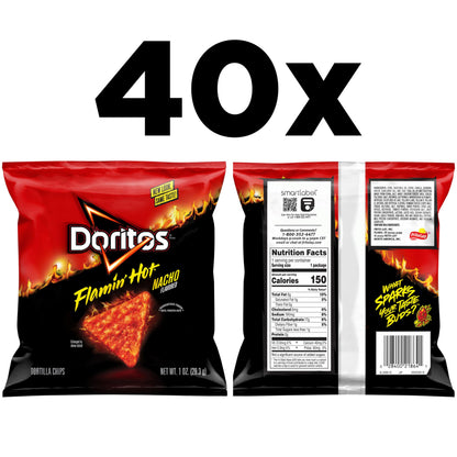Doritos Flavored Tortilla Chips, Nacho Cheese, 1 Ounce (Pack of 40)