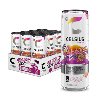 CELSIUS Sparkling Tropical Vibe, Functional Essential Energy Drink 12 Fl Oz (Pack of 12)