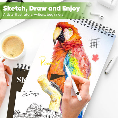 Soucolor Sketch Book 9" x 12", 100 Sheets Kids Art Sketchbook Drawing Pad