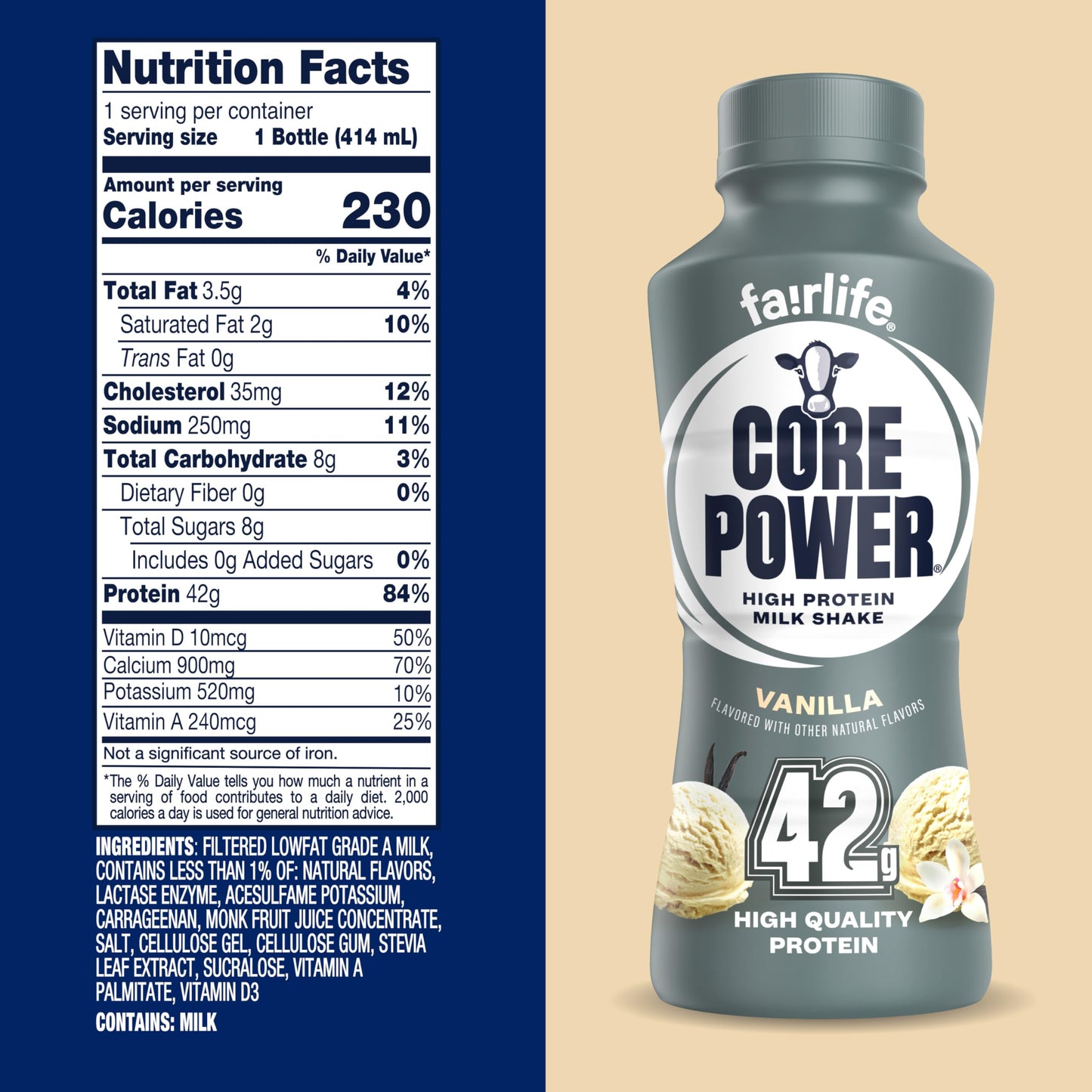 Core Power Elite High Protein Shake, Chocolate, 42g Bottle, 14oz, 12 Pack