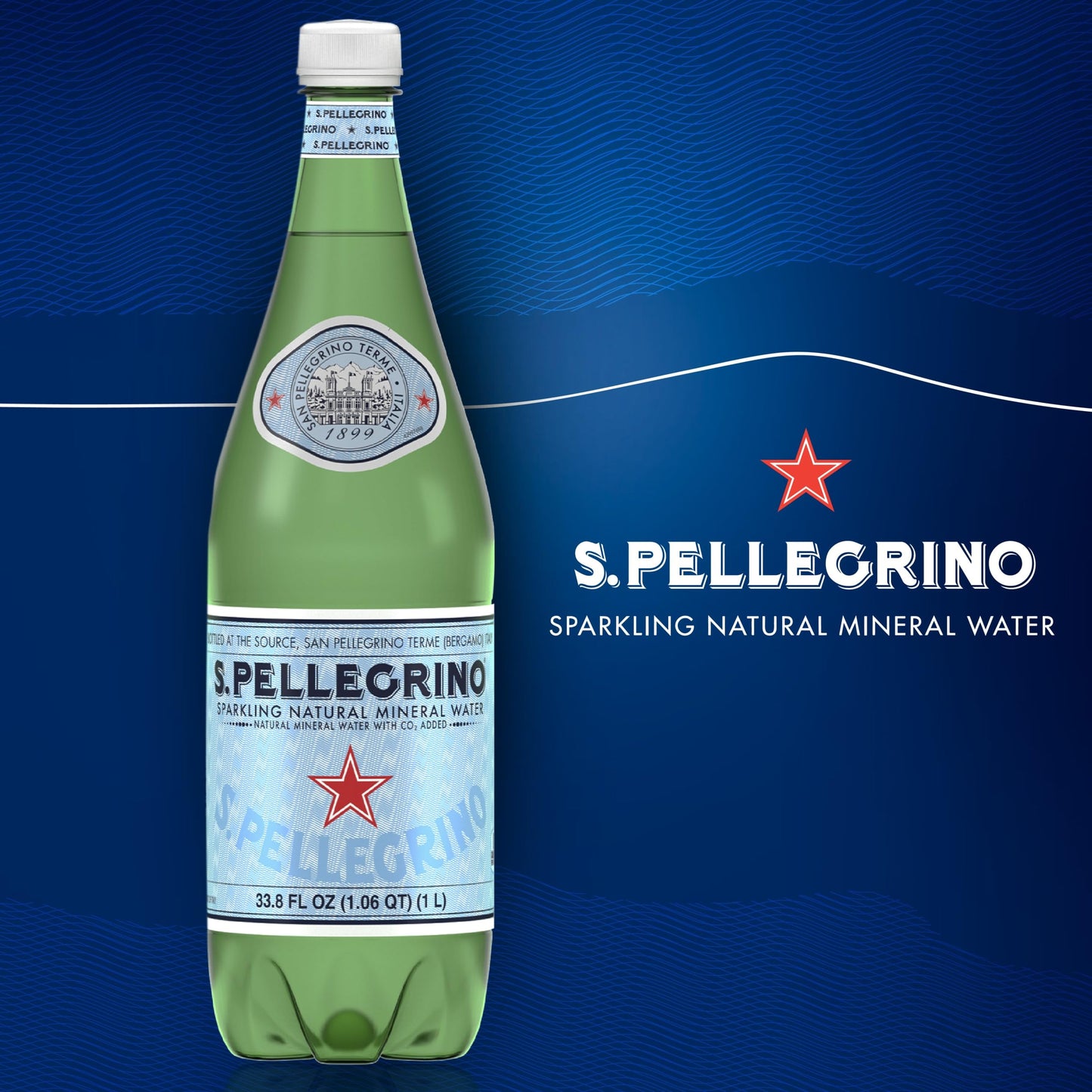 S.Pellegrino Sparkling Natural Mineral Water, Plastic Bottles, 16.9 Fl Oz (Pack of 12)