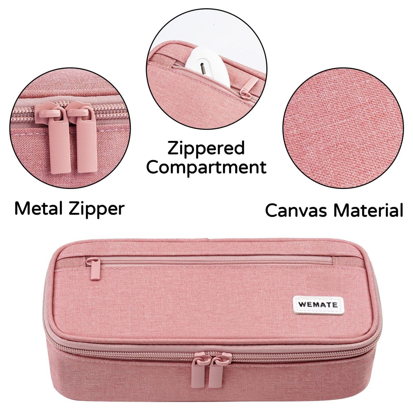 WEMATE Pencil Case, Large Storage Organizer, Makeup Bag, Teacher Must - have, Big Pencil Pouch, Marker Case for College