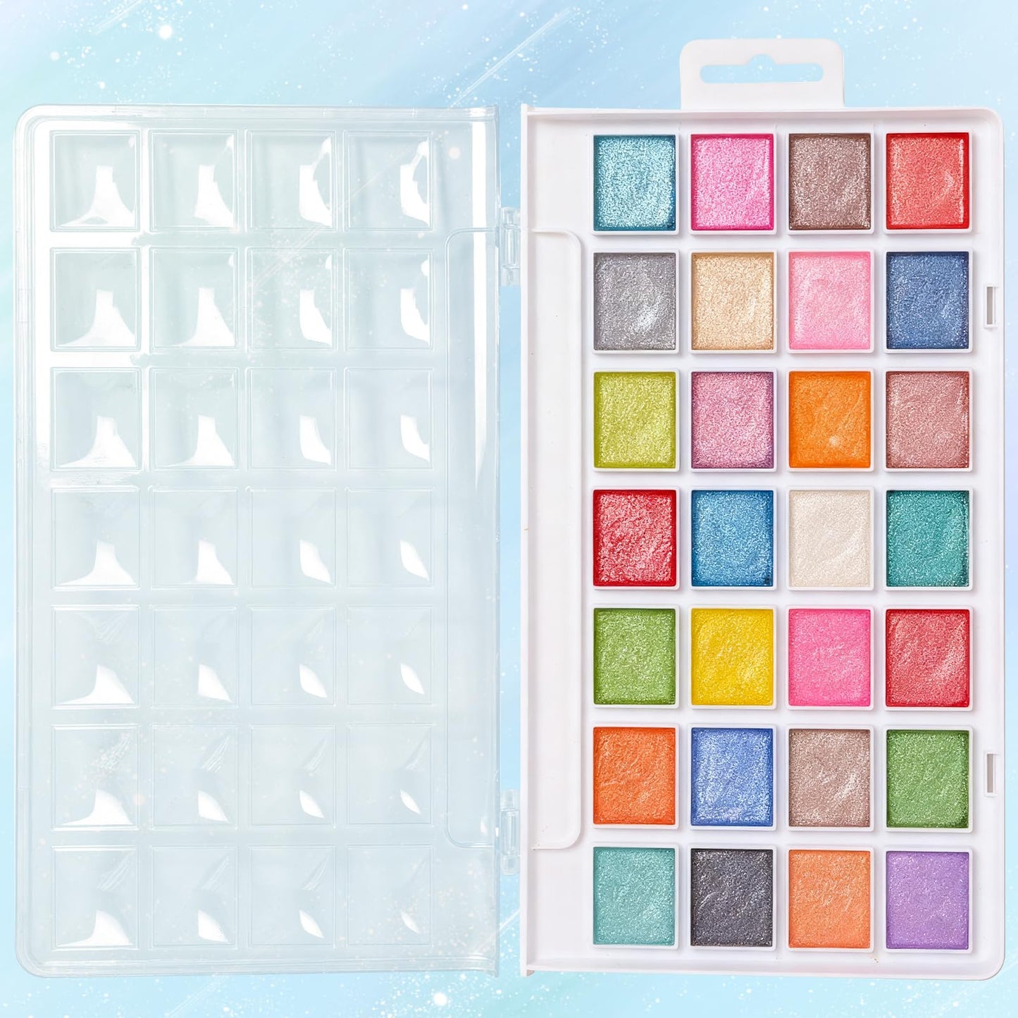 48 Colors Washable Watercolor Paint Set, with 3 Brushes Pen