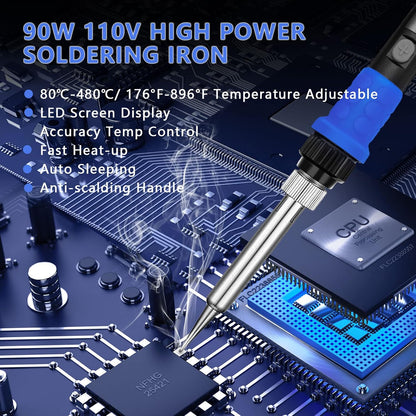 Soldering Iron, 60W 110V Adjustable Temperature Soldering Iron Pen, Portable Welding Tool, Fast Heating, for Electronic Repair, Jewelry, DIY