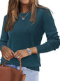 Arach&Cloz Women's Wool Blend Classic Crew Neck Casual Fall Sweaters