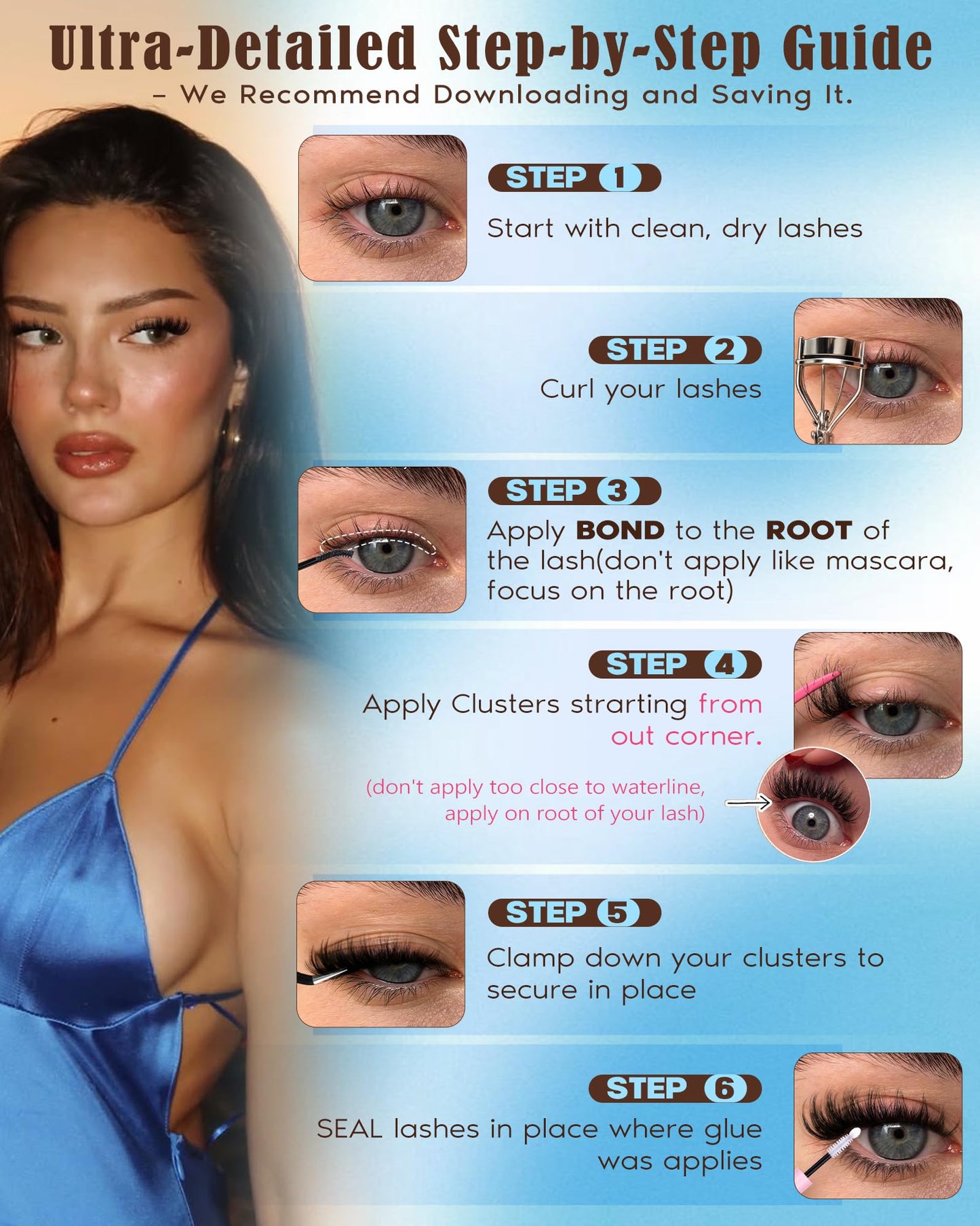 Goddvenus Pre-made Spikes Lash Clusters Wispy Manga Eyelash Clusters