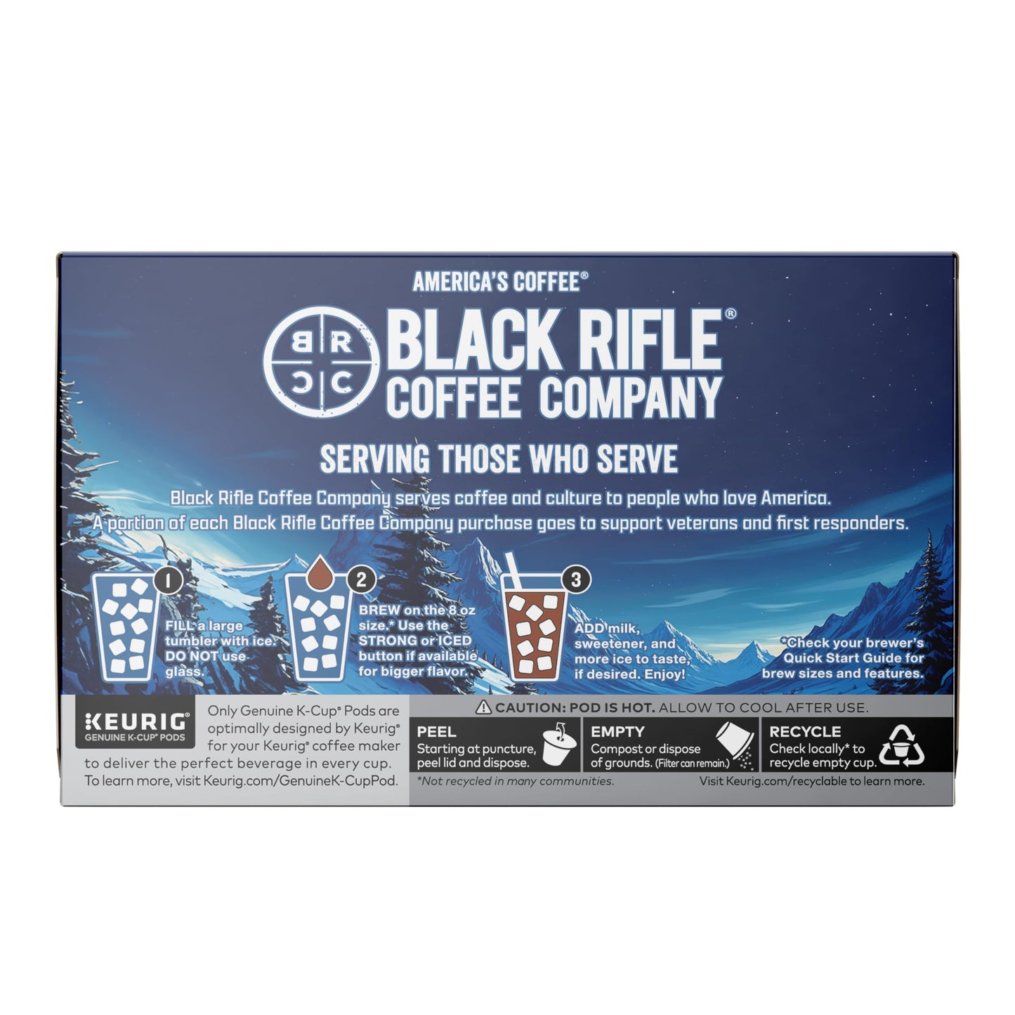 Black Rifle Coffee Medium Roast K Cup Coffee Just Black 32 Count