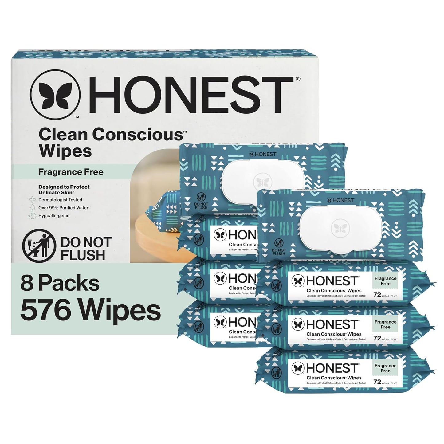 The Honest Company Multi-Use Baby Wipes, Pattern Play, 720 Count