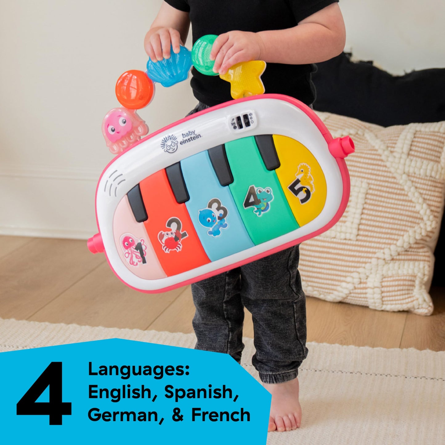 Baby Einstein 4-in-1 Kickin' Tunes Music and Language Play Gym and Piano Tummy Time Activity Mat