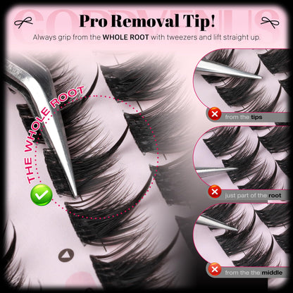 Goddvenus Pre-made Spikes Lash Clusters Wispy Manga Eyelash Clusters