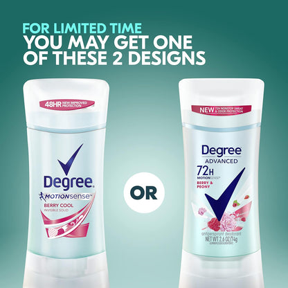 Degree Antiperspirant Deodorant Sexy Intrigue 72-Hour Sweat & Odor Protection Antiperspirant Deodorant For Women with Body Heat Activated Technology 2.6 oz (Pack of 2)