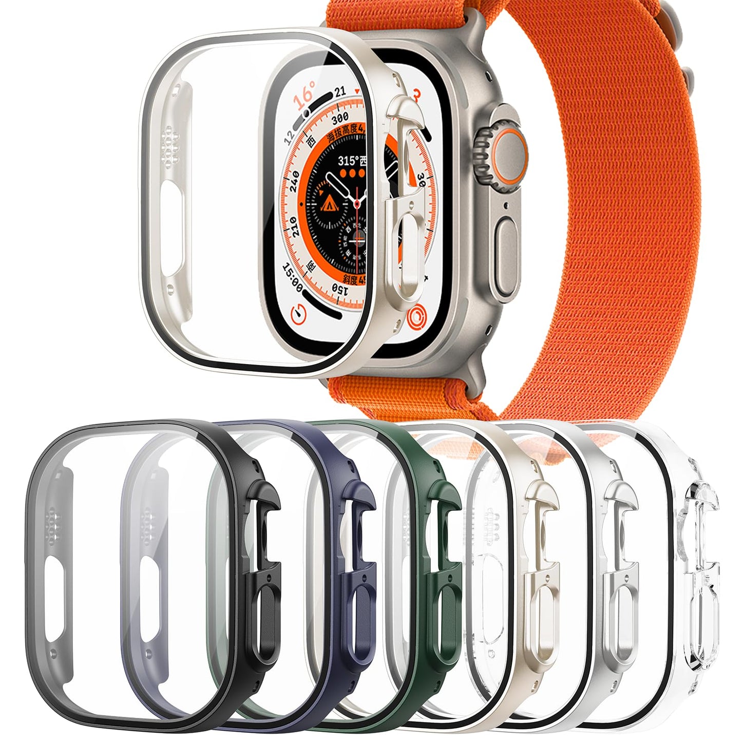 6-Pack Case with Screen Protector for Apple Watch SE3/SE2/SE/6/5/4 40mm