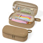 SUNEE Cute Pencil Case, Soft Corduroy Large Capacity Pencil Pouch, Aesthetic Zipper Pencil Bag, Big Storage Pen Organizer for Stationery, Pencil Box Back to School Supplies for Teen Girls Boys, Beige