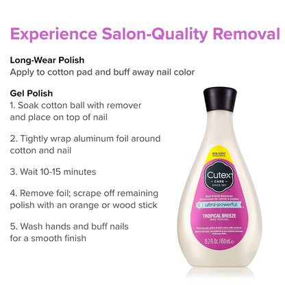 Cutex Nail Polish Remover, Strength Shield, Leaves Nails Looking Healthy, Contains Vitamins E, B5 & Hydrolyzed Silk, 6.76 Fl Oz