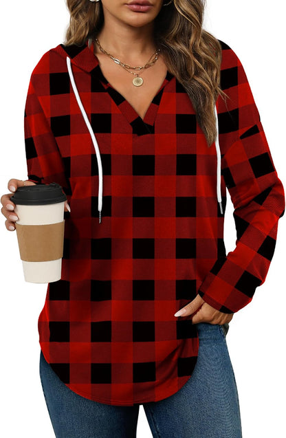 Bofell Womens Fashion Tops Hoodies for Women Pullover Oversized Sweatshirts Long SLeeve Shirts Loose Fit
