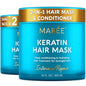 MAREE Deep Conditioning Hair Mask for Damaged Hair Treatment – Keratin Hair Care for Hydrating Growth Repair Moisturizing – Dry Curly Color Refreshing – 10 Fl Oz, White