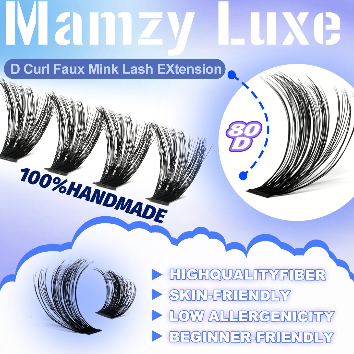 Lash Clusters Wispy 100D Eyelash Clusters 10-18mm Fluff Cluster Eyelash Extensions D Curl No Plastic Feel Individual Lashes Extension 204 Pcs Versatile False Eyelashes Clusters