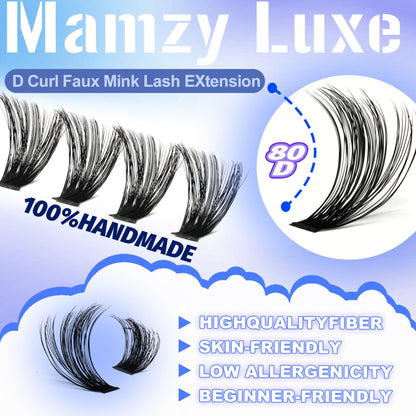 Lash Clusters Wispy 100D Eyelash Clusters 10-18mm Fluff Cluster Eyelash Extensions D Curl No Plastic Feel Individual Lashes Extension 204 Pcs Versatile False Eyelashes Clusters