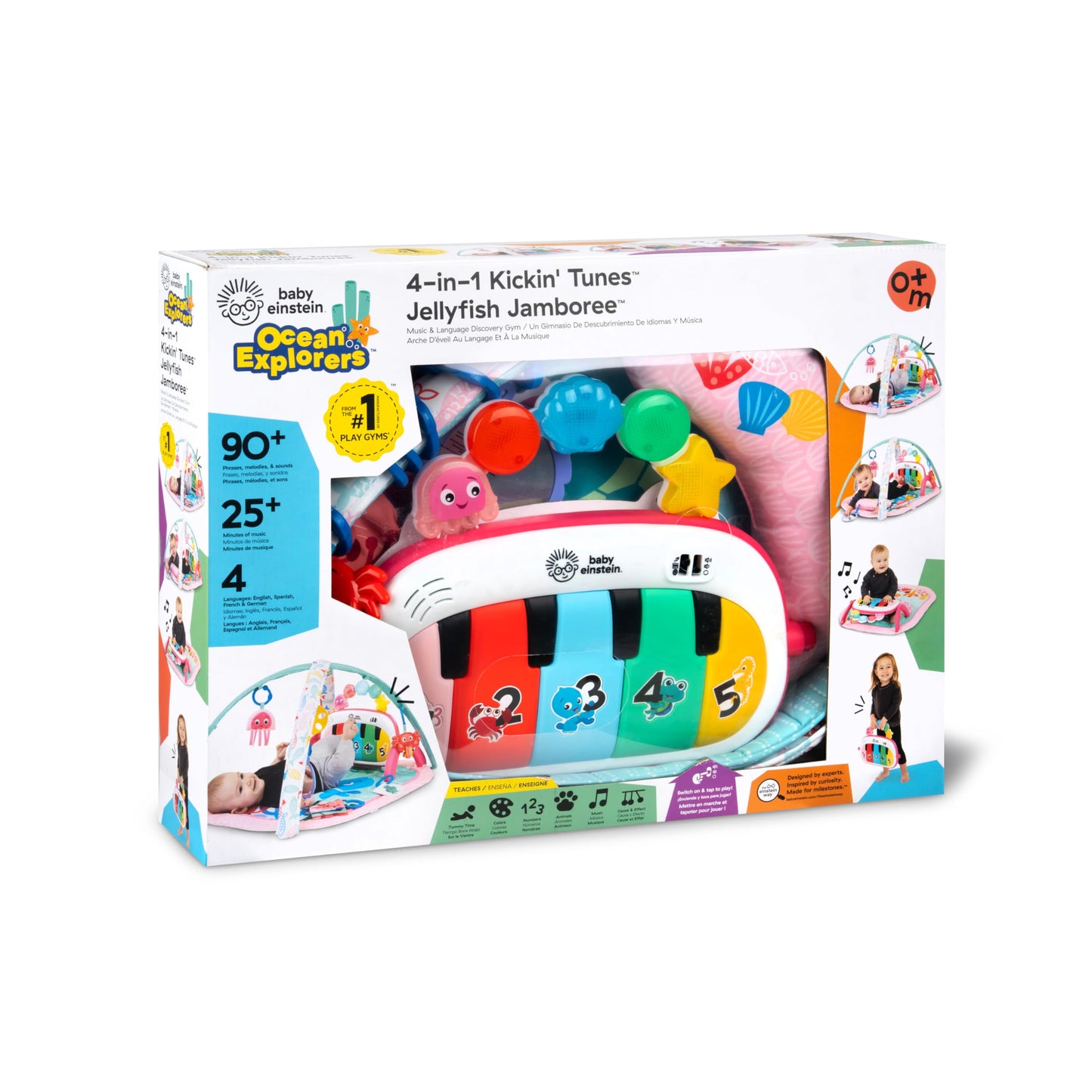 Baby Einstein 4-in-1 Kickin' Tunes Music and Language Play Gym and Piano Tummy Time Activity Mat