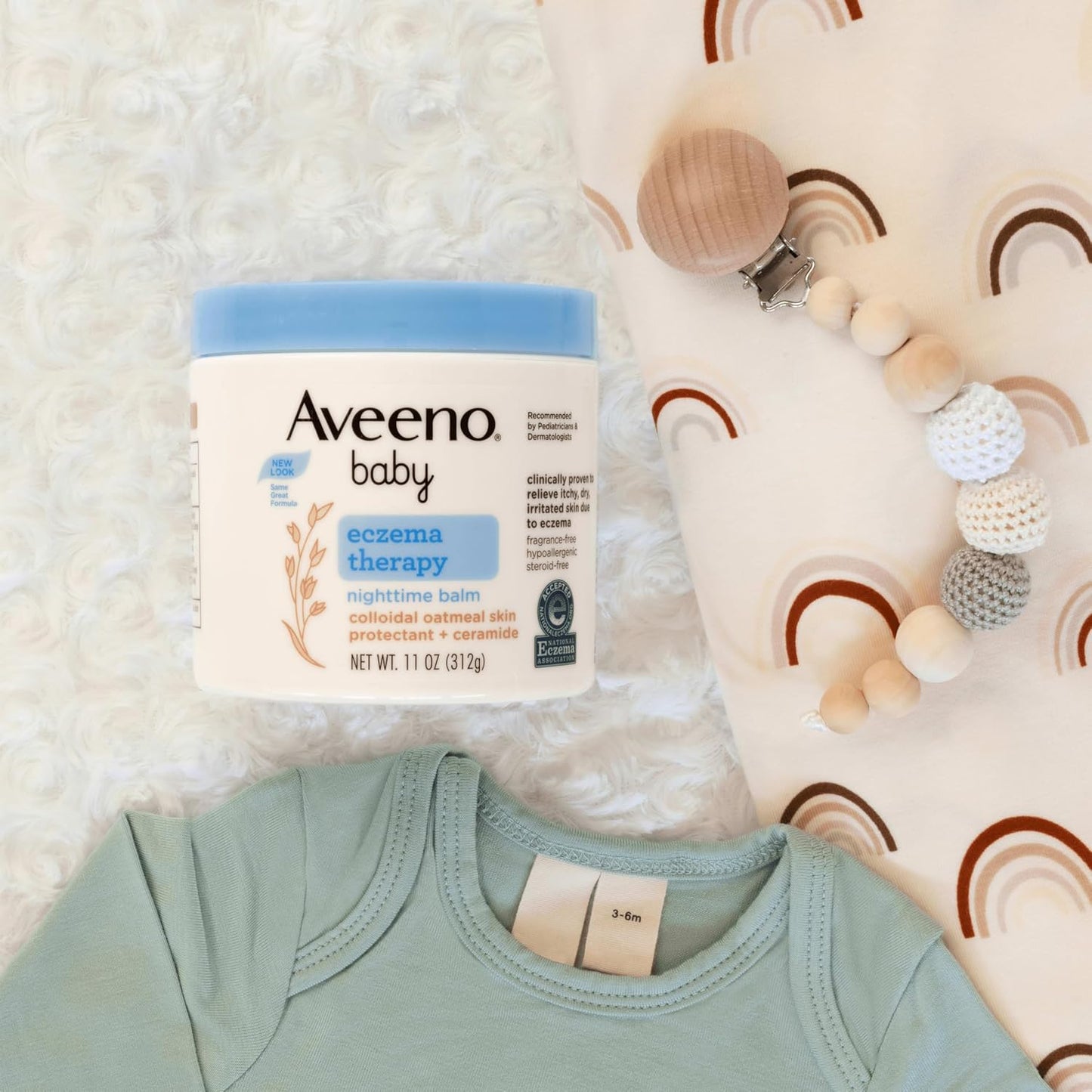 Aveeno Baby Eczema Therapy Nighttime Body Balm, Hypoallergenic, 11 oz