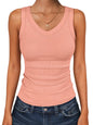 ANRABESS Tank Tops for Women V Neck Summer Sleeveless Ribbed Knit