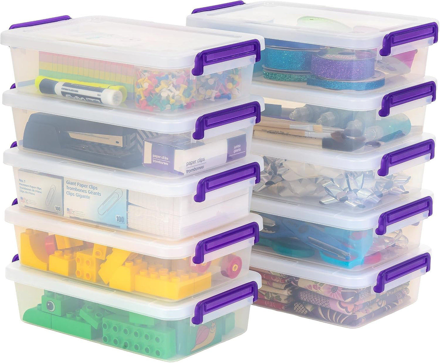 IRIS USA Storage Bins with Lids |Made in USA| 5 Qt - (6-Pack) - Clear