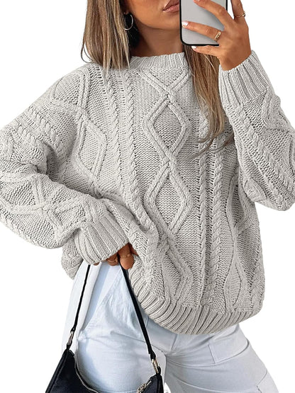 Trendy Queen Women's Oversized Cable Knit Sweaters 2026 Fall Outfits