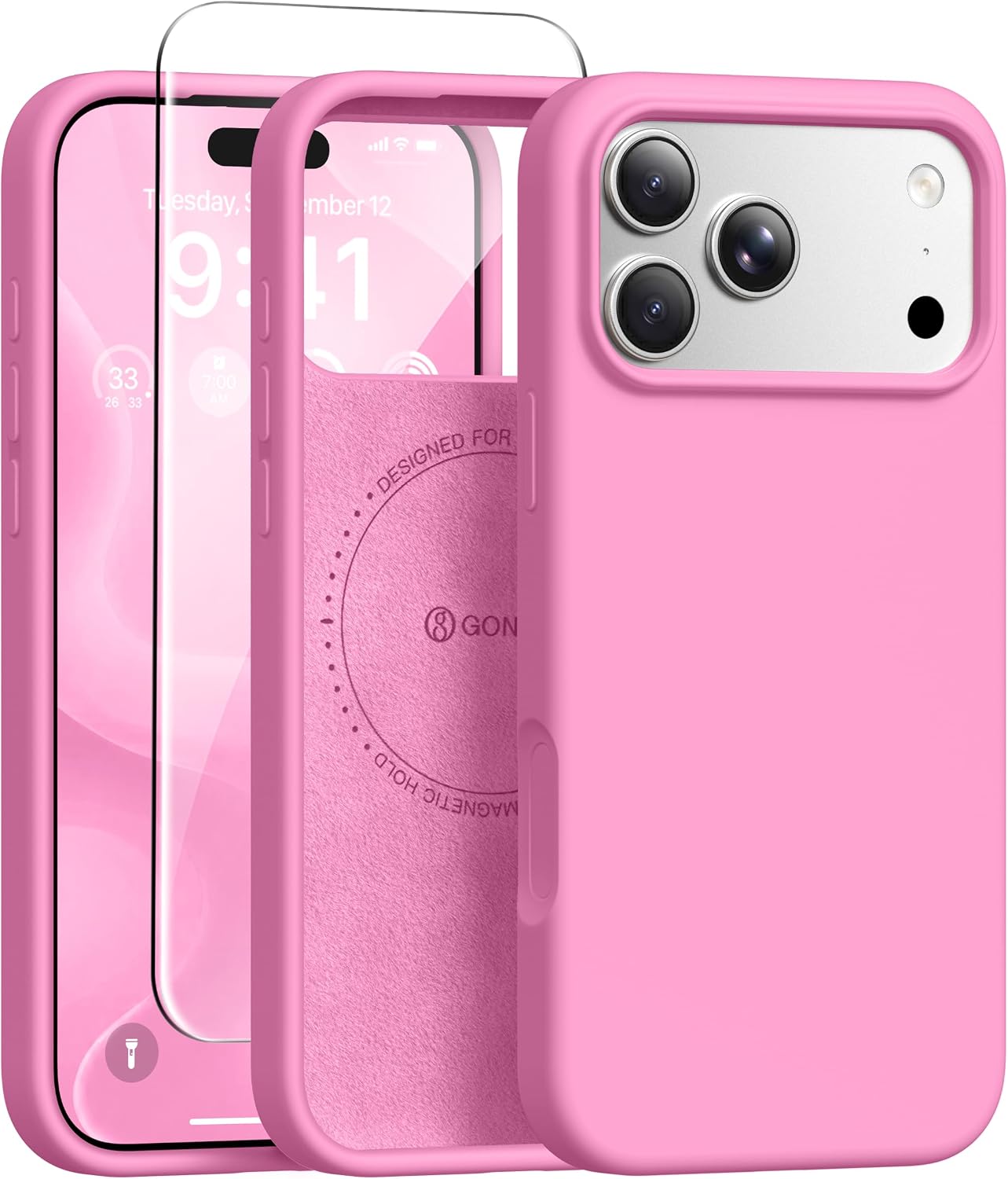 GONEZ Magnetic for iPhone 17 Pro Max Case, Silicone Cover Stone