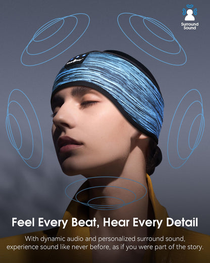 MUSICOZY Sleep Headphones Bluetooth Headband Headphones for Side Sleepers