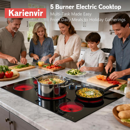 2 Burner Electric Cooktop 110V, 2000W, 24" Countertop & Built-in