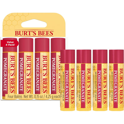Burt's Bees Lip Balm, Pomegranate, 0.15 oz., 4 Tubes