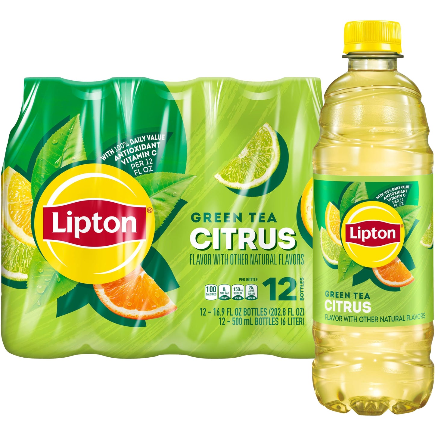 Lipton Iced Tea Lemon, 16.9 Fl Oz Bottles (Pack of 12)