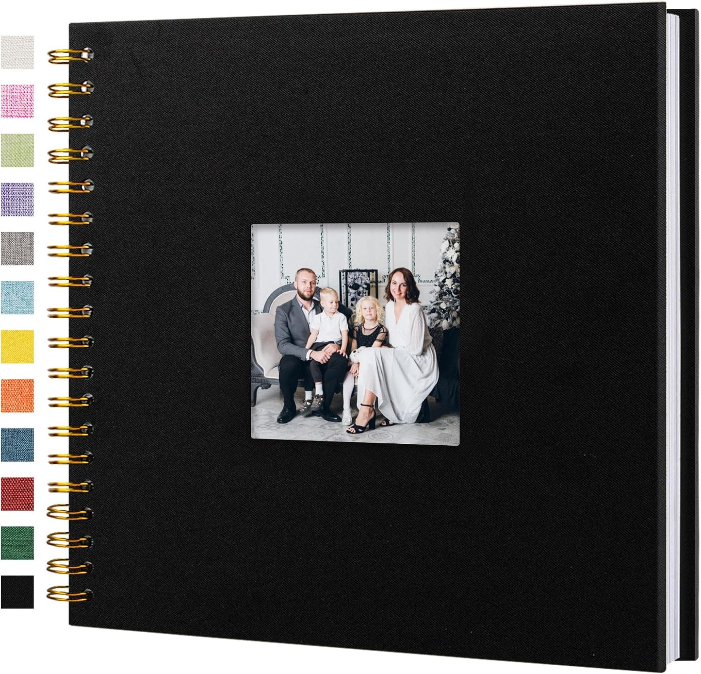 12"x12" Scrapbook Photo Album Linen Cover 40 Sheets 80 Pages White Paper