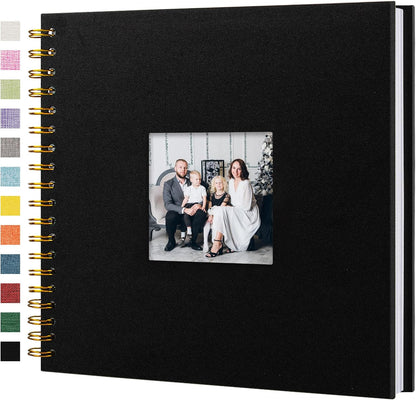 12"x12" Scrapbook Photo Album Linen Cover 40 Sheets 80 Pages White Paper