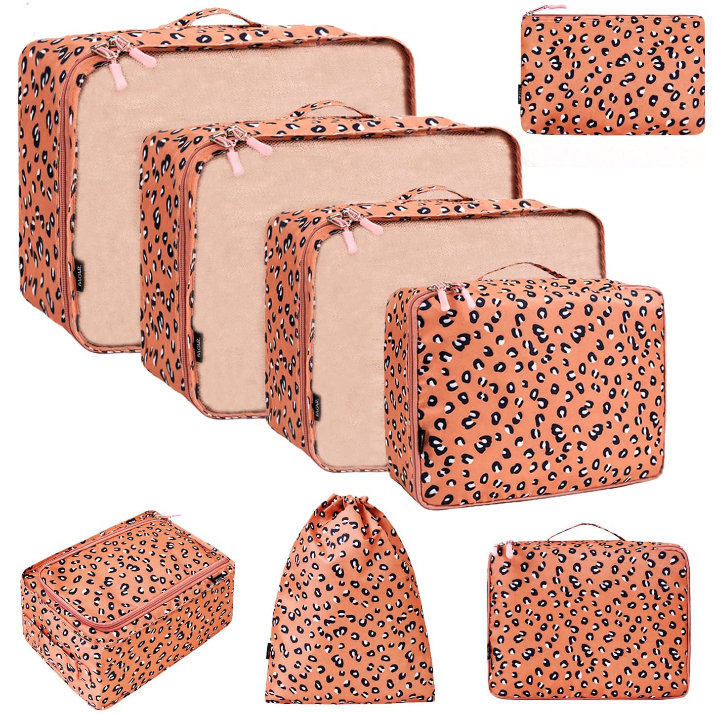 BAGAIL 8 Set Packing Cubes Luggage Packing Organizers for Travel Accessories-Cream