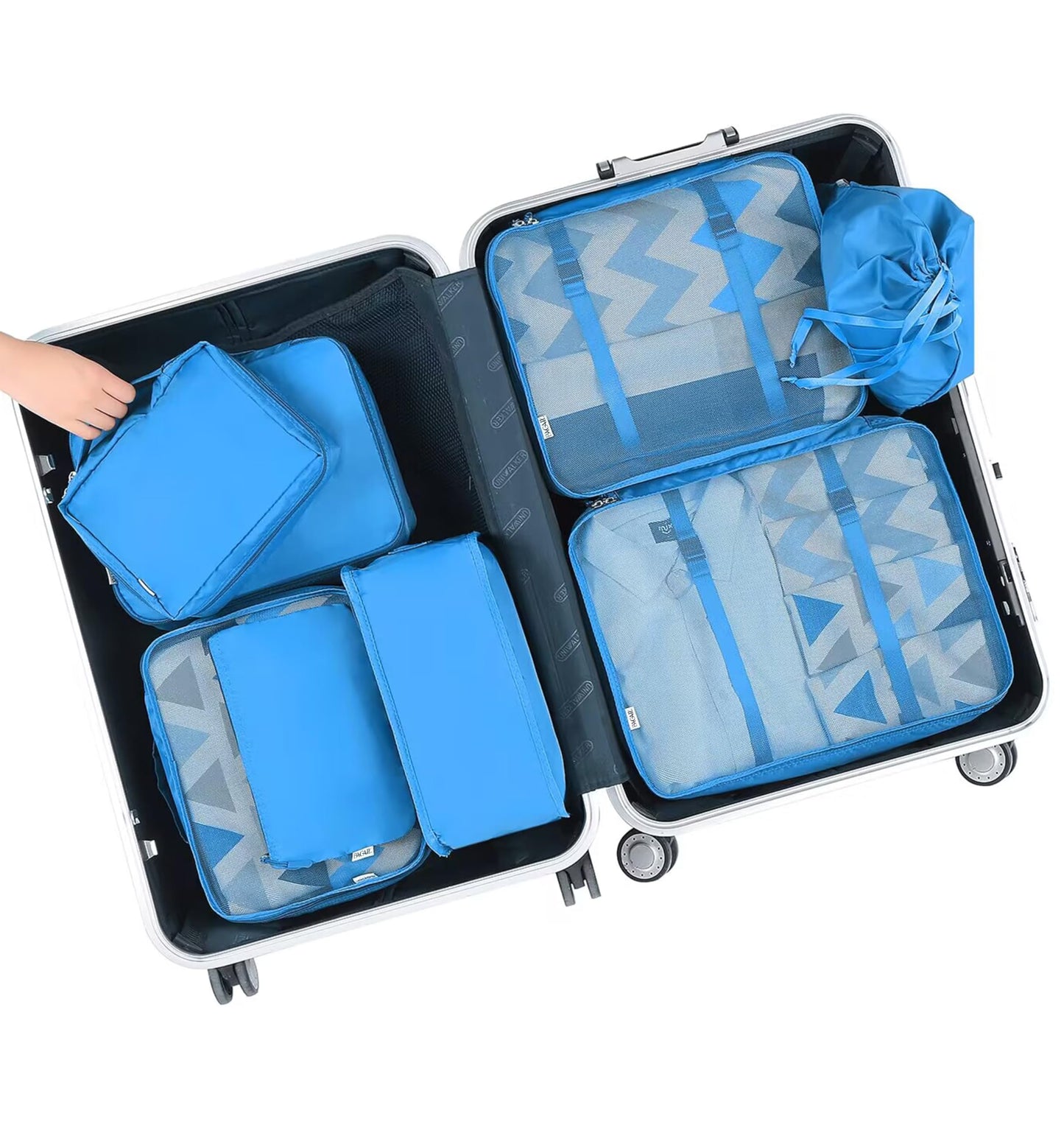 BAGAIL 8 Set Packing Cubes Luggage Packing Organizers for Travel Accessories-Cream