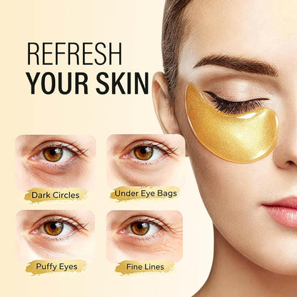 Maskiss 24k Gold Under Eye Patches (50 Pairs), eye mask, Collagen Skin Care Products, Eye Patches for Puffy Eyes, eye masks for dark circles and puffiness