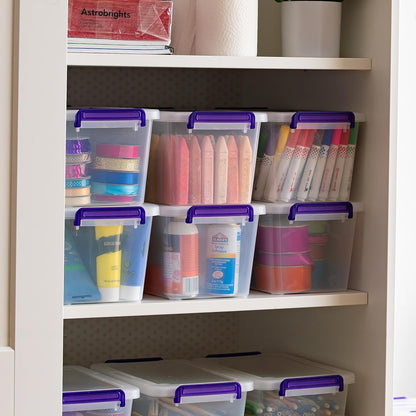 IRIS USA Storage Bins with Lids |Made in USA| 5 Qt - (6-Pack) - Clear