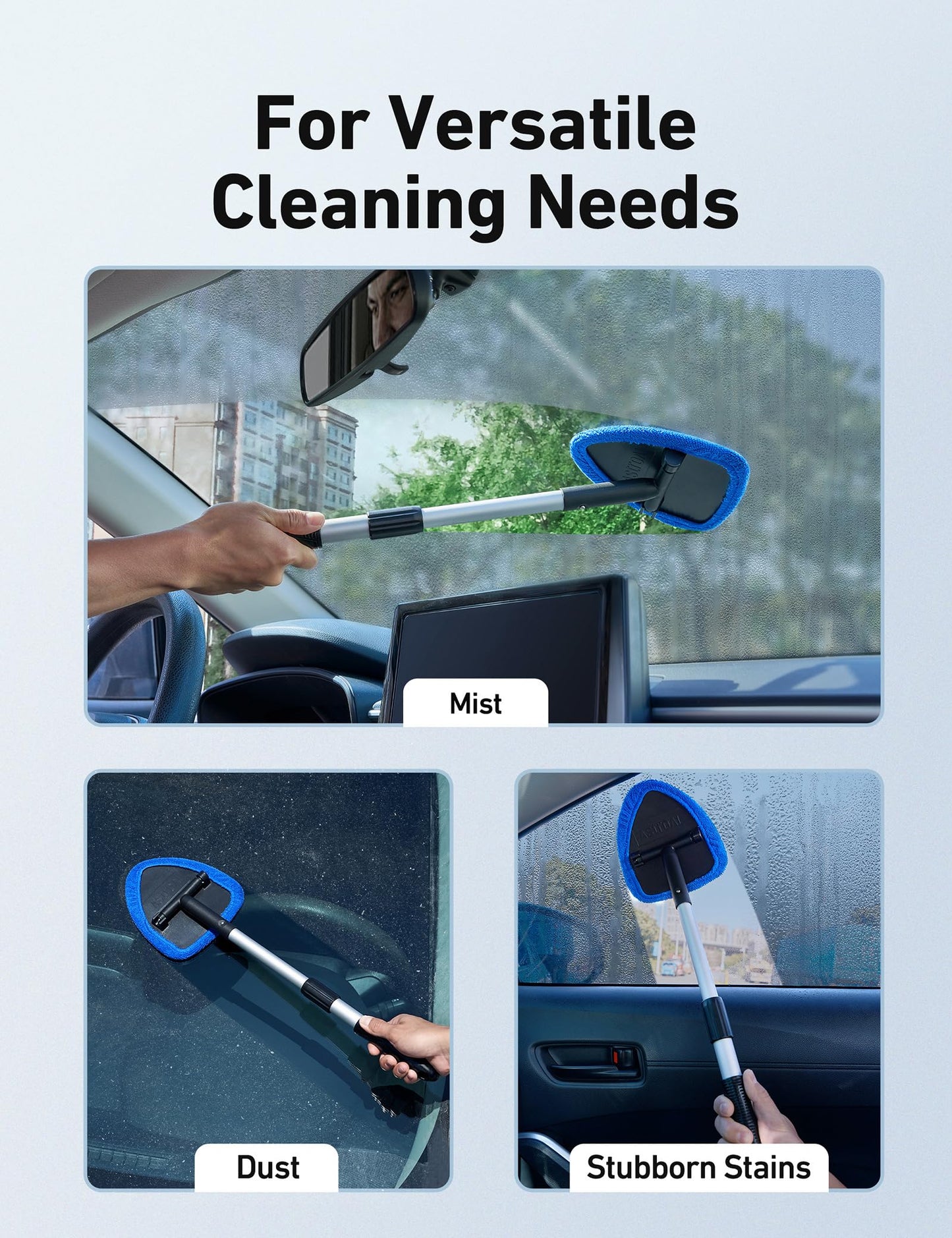 AstroAI 21" Extra-Long Windshield Cleaner Tool & Car Interior Detailing Kit