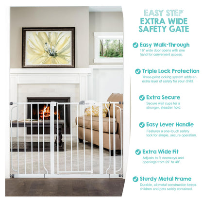 Regalo Safety 29"-38.5" Easy Step Baby Gate, Bottom of Stairs & Doorways
