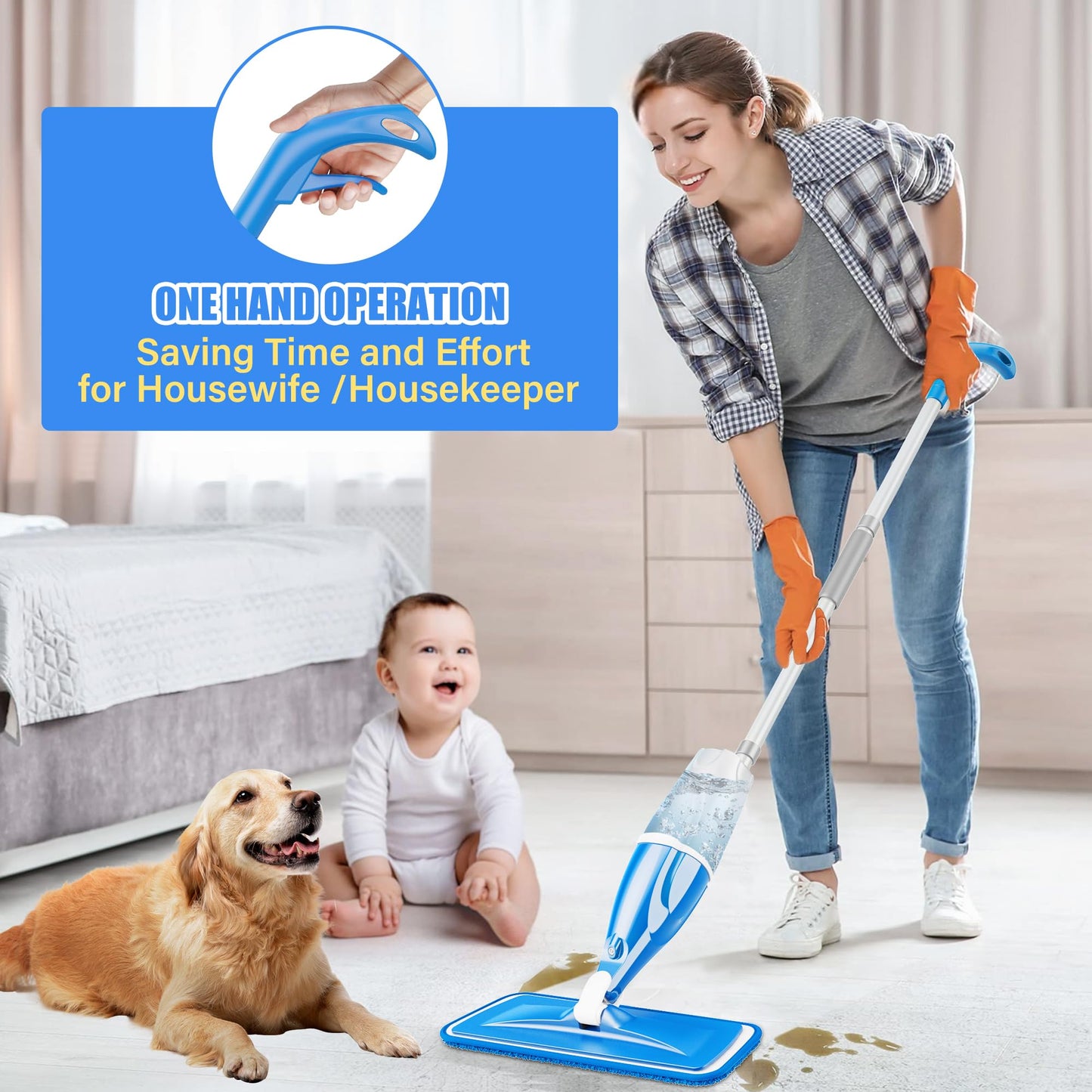 Microfiber Spray Mops for Floors Cleaning: Wet Dry Mop Hardwood Floor Mops