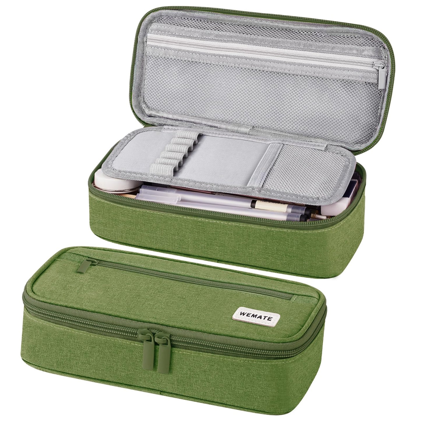 WEMATE Pencil Case, Large Storage Organizer, Makeup Bag, Teacher Must - have, Big Pencil Pouch, Marker Case for College