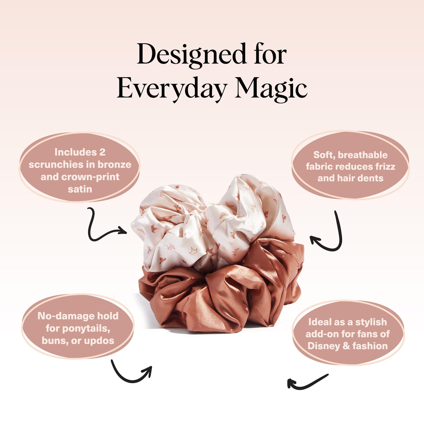 Kitsch Ultra-Petite Satin Scrunchies for Women - Eucalyptus, 6pcs