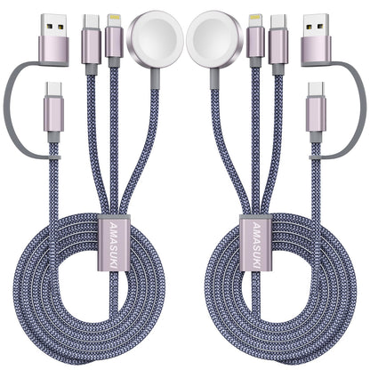 2026 Travel Essentials for Apple Watch Charger,Cruise Vacation Camping Essentials,iPhone Charger,Multi Charging Cable,3 in 2 Charging Docks for iWatch Series 11-2/Ultra,iPhone 17-12,Car