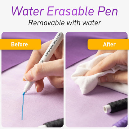Lange & König 4x Heat Erasable Fabric Marking Pens for Sewing - 4 Pens + 8 Refills - Sewing Supplies Quilting Supplies Table Accessories Embroidery Pen Tailors Chalk Alternative